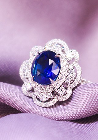 斯里兰卡天然无烧皇家蓝蓝宝石戒指L868