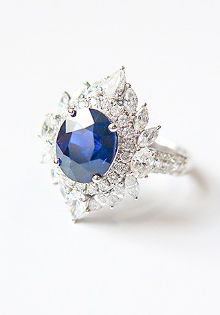 天然无烧皇家蓝蓝宝石戒指L819