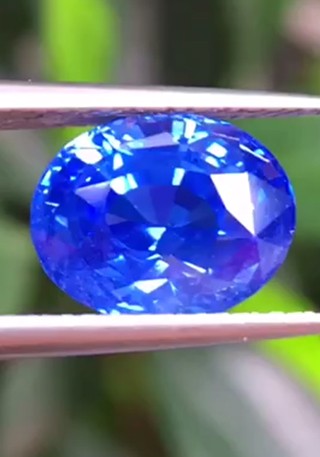 天然无烧矢车菊蓝宝石L941-5.02ct GRS国际证书