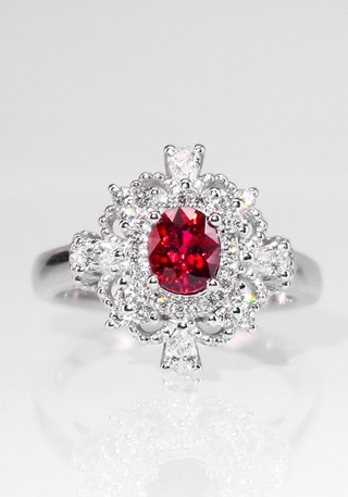 天然无烧鸽血红宝石戒指THR1225